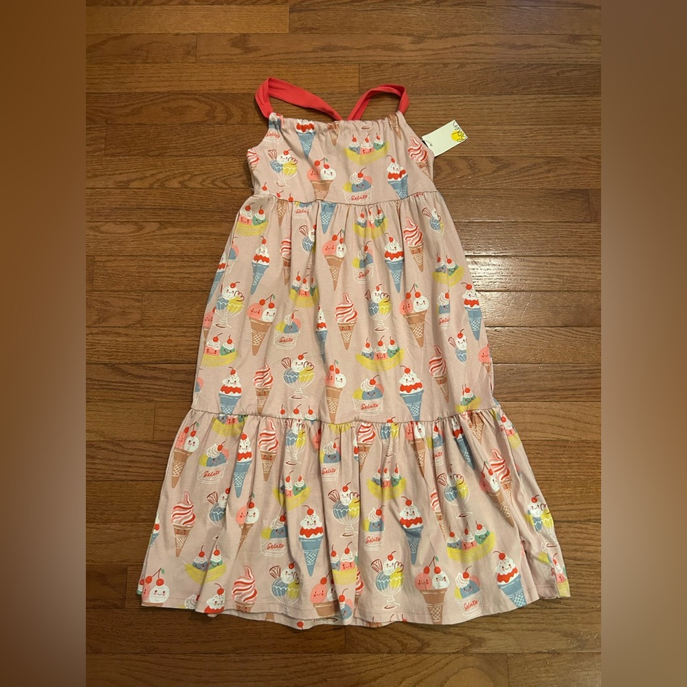 NWT Mini Boden Ice Cream Gelato Tiered Maxi Dress 7-8